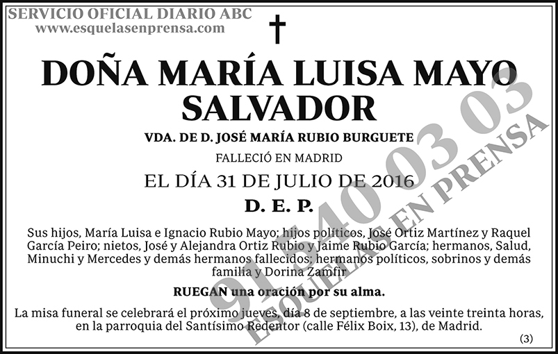María Luisa Mayo Salvador